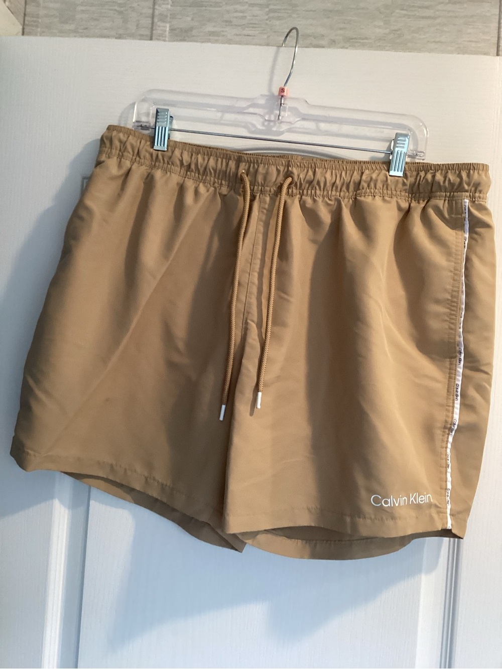 Calvin Klein Men's Tan Drawstring Swim Shorts 2XL EUC